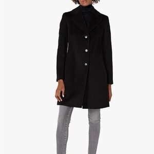 Calvin Klein Black Pea Coat (Size: 2)